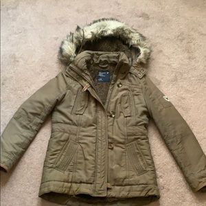 AE faux fur lined parka